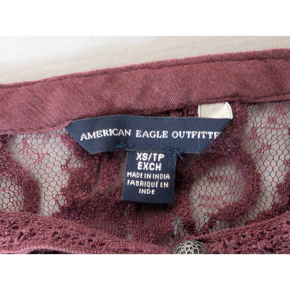 American Eagle Outfitters Top Women's Size XS Long Sleeve Ruffled Fairy Lace - Picture 3 of 14